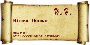 Wimmer Herman névjegykártya